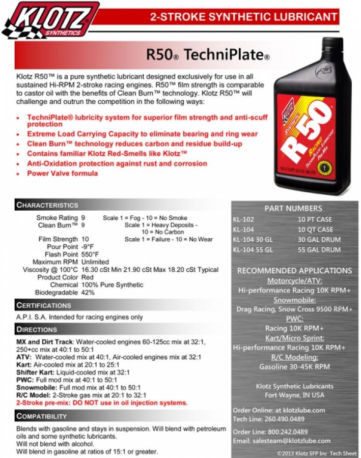 R50 Techniplate Oil 0.95L (1quart)