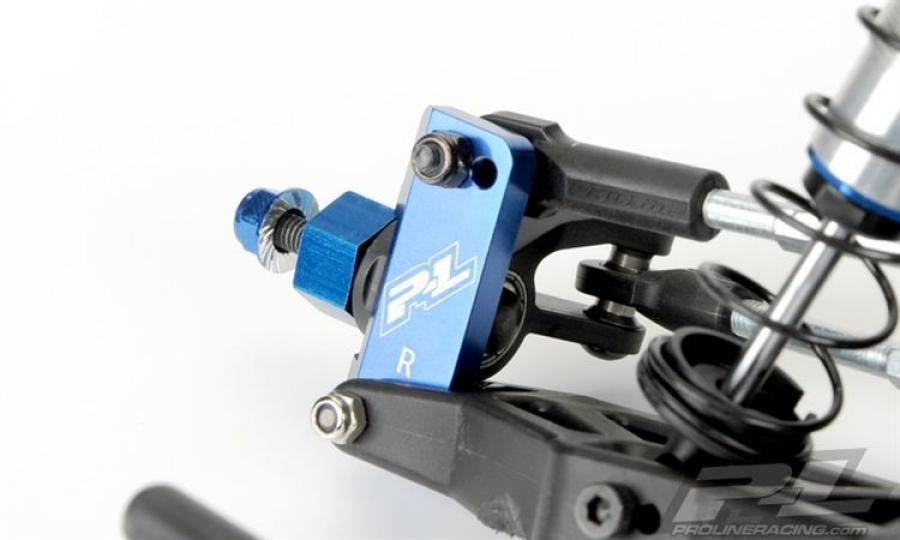 BlÃ¥ aluminium Caster Blocks fÃ¶r PRO-2 och SlashÂ® 2WD