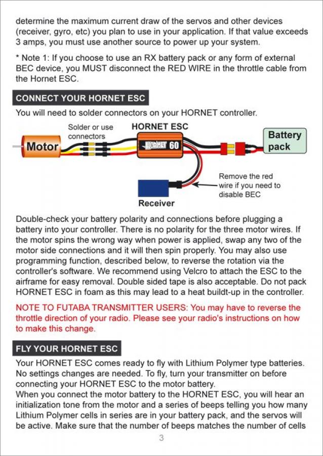 Hornet 60A ESC Air & Heli Brushless*