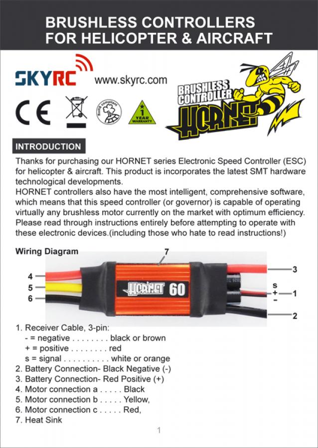 Hornet 80A ESC Aero & Heli Brushless*