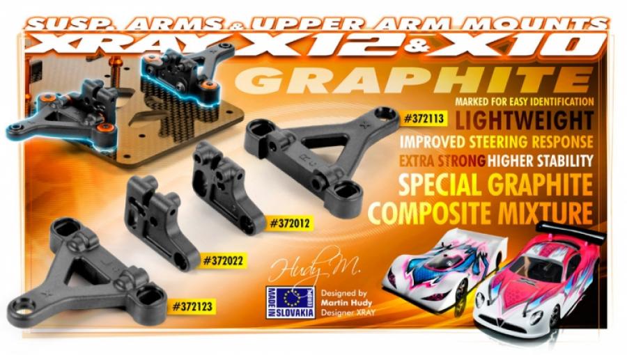 Xray  Suspension Arm Front Upper Left Graphite 372022