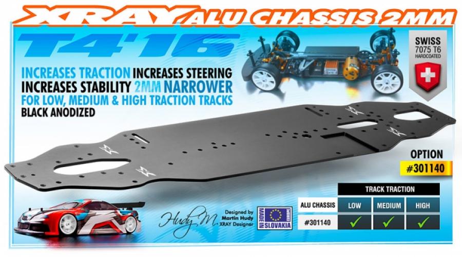 Xray  Chassie 2.0mm Alu T4'16 (1) 301140