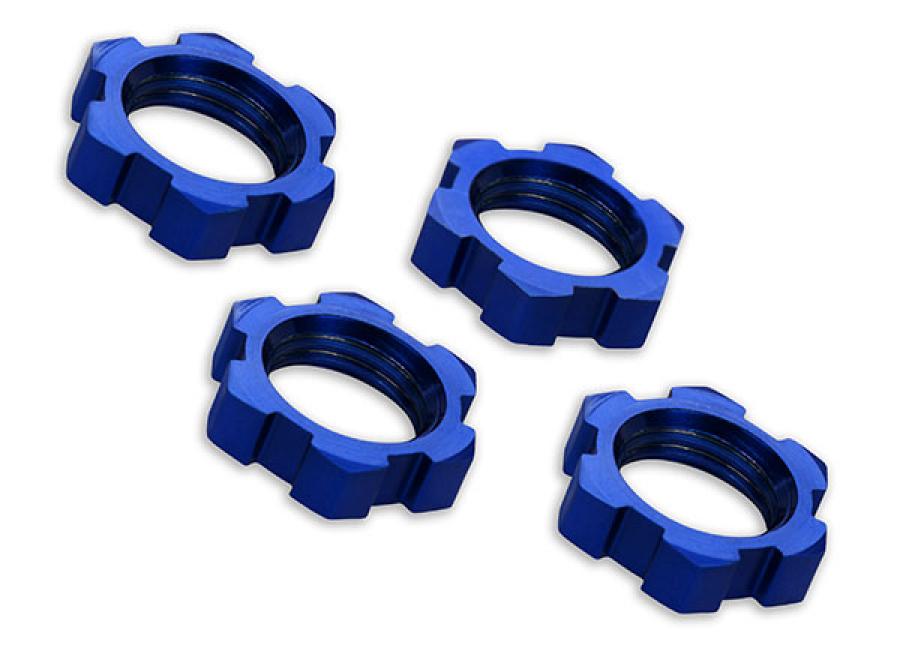 Traxxas Wheel nuts splined, 17mm Alu. Blue (4) TRX7758