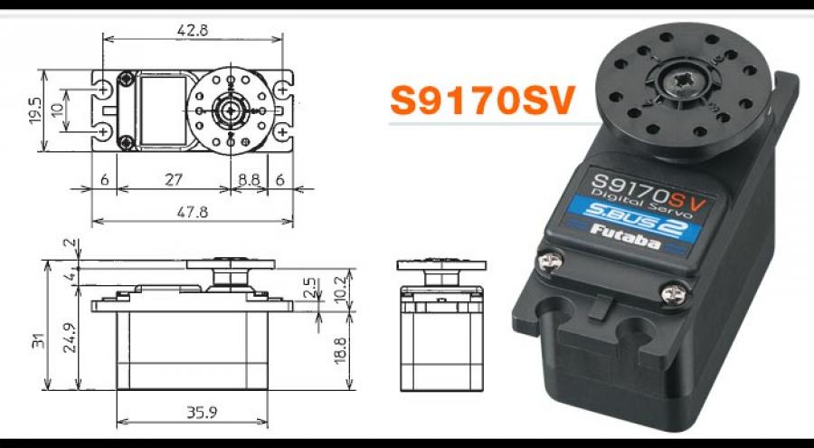 Servo 6,5kg HV/S-Bus2 low Air(repl S9070SB)