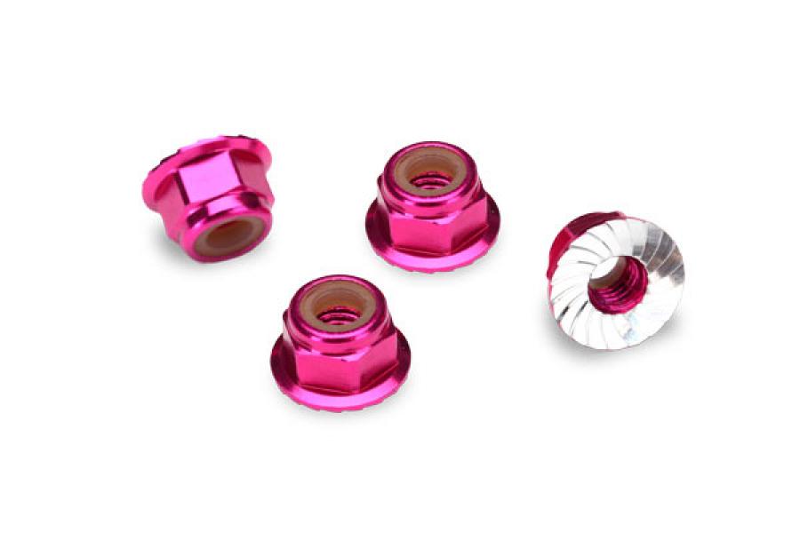 Traxxas Lock Nut Flanged M4 Alu Pink (4) TRX1747P