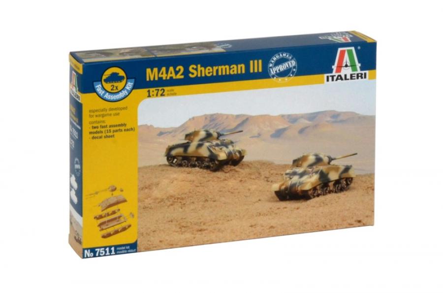 Italeri 1/72 M4A2 SHERMAN III FAST ASSEMBLY 2kpl