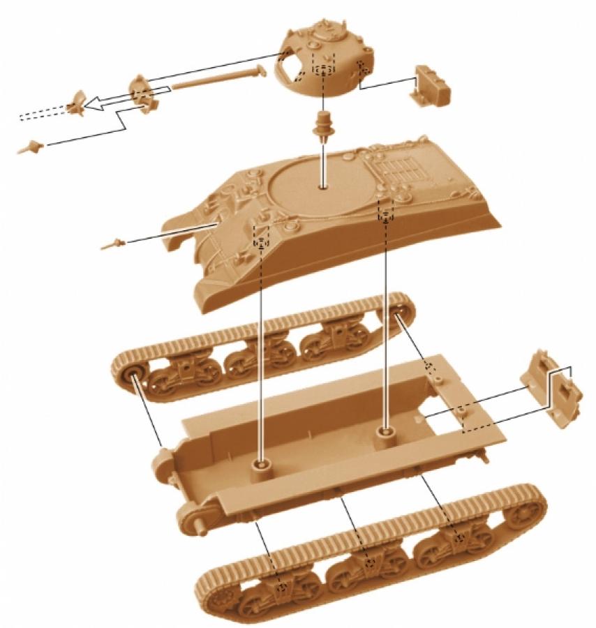 Italeri 1/72 M4A2 SHERMAN III FAST ASSEMBLY 2kpl