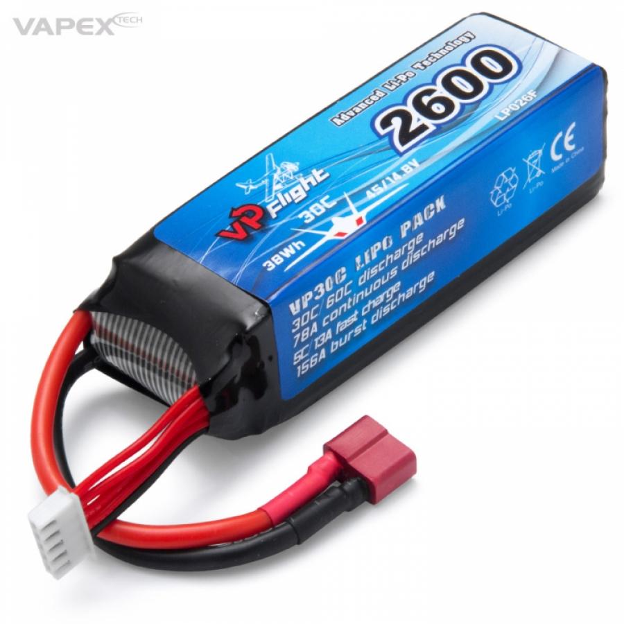 Li-Po Akku 4S 14,8V 2600mAh 30C T-liitin