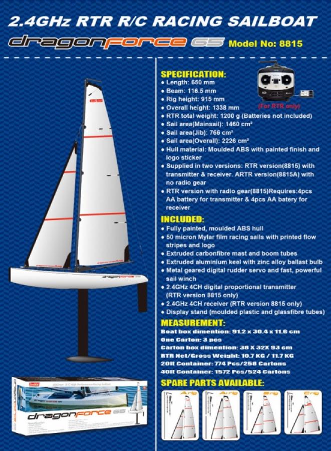 Dragon Force 65 V6 Sailboat w/o Radio Equipment