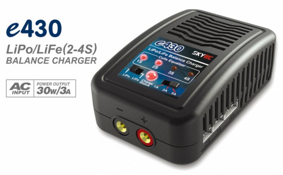 Laturi SkyRC e430 Charger LiPo/LiFe 2-4S 1-3A