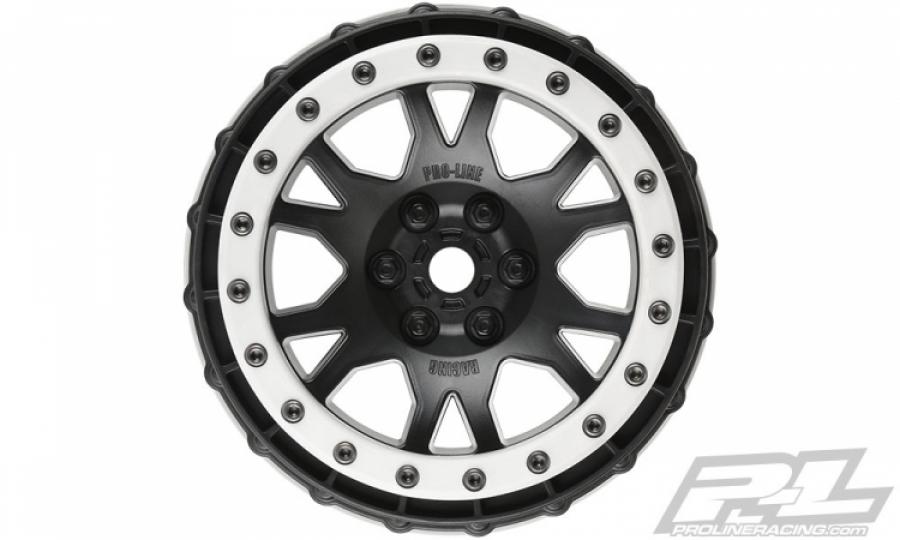 Impulse Pro-Loc Black Wheels w Gray Rings for X-Maxx (2)