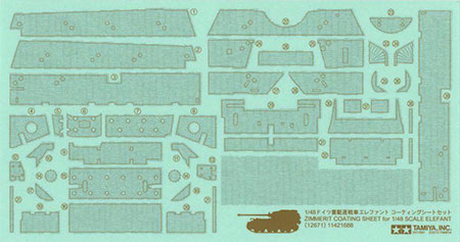 Tamiya 1/48 ELEFANT ZIMMERIT SHEET lisätarvike