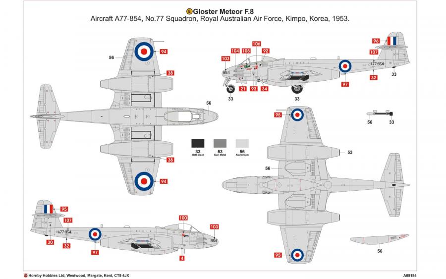 Airfix 1/48 Gloster Meteor F8, Korean War