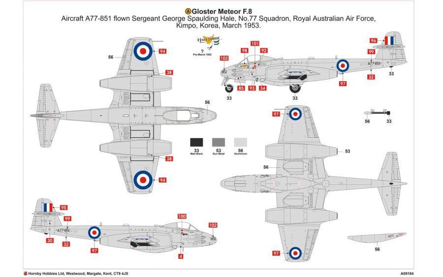 Airfix 1/48 Gloster Meteor F8, Korean War