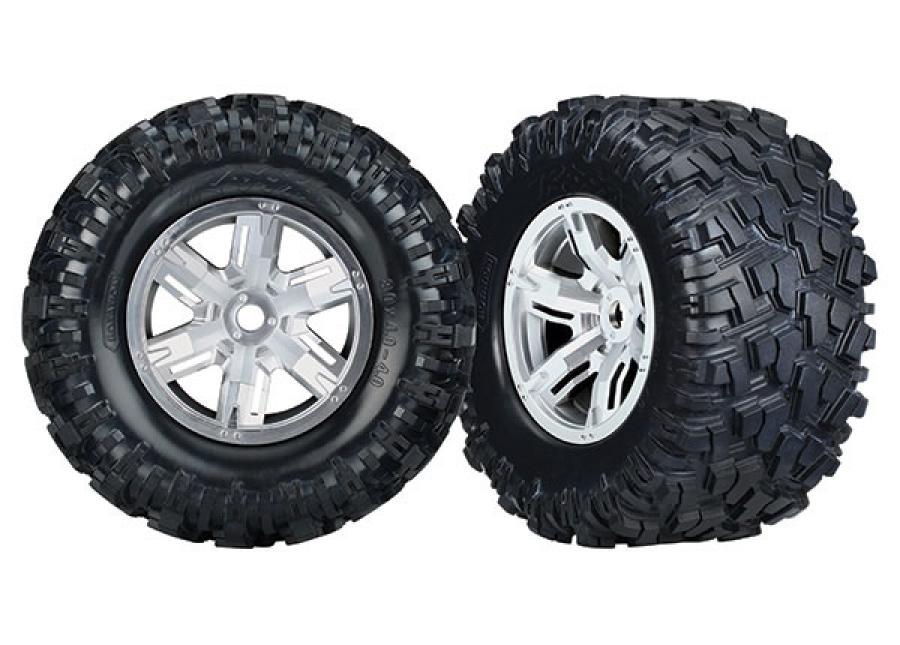 Traxxas Tires & Wheels Maxx AT/X-Maxx Satin Chrome (2) TRX7772R