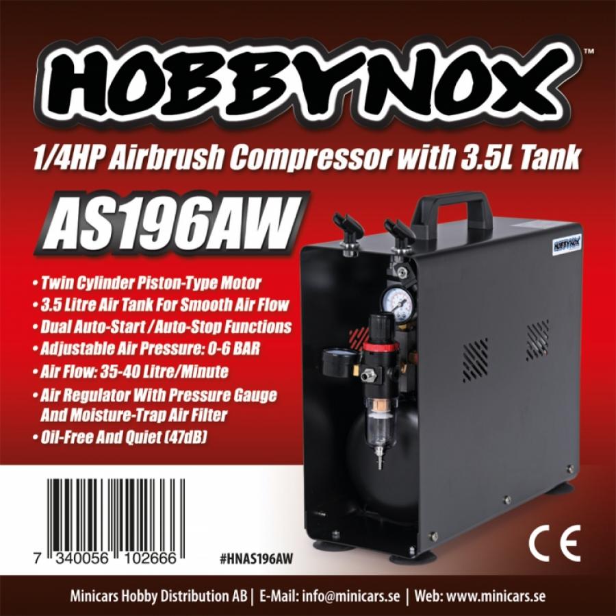 Airbrush Compressor 1/4HP 3,5l tankilla
