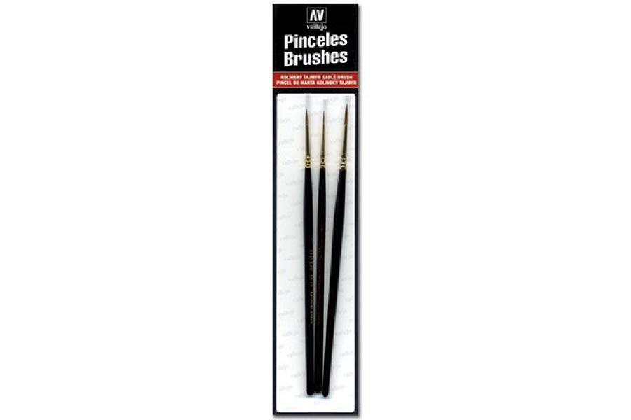 KOLINSKY TAJMIR SABLE BRUSHSET (3 brushes) No. 0,1,2
