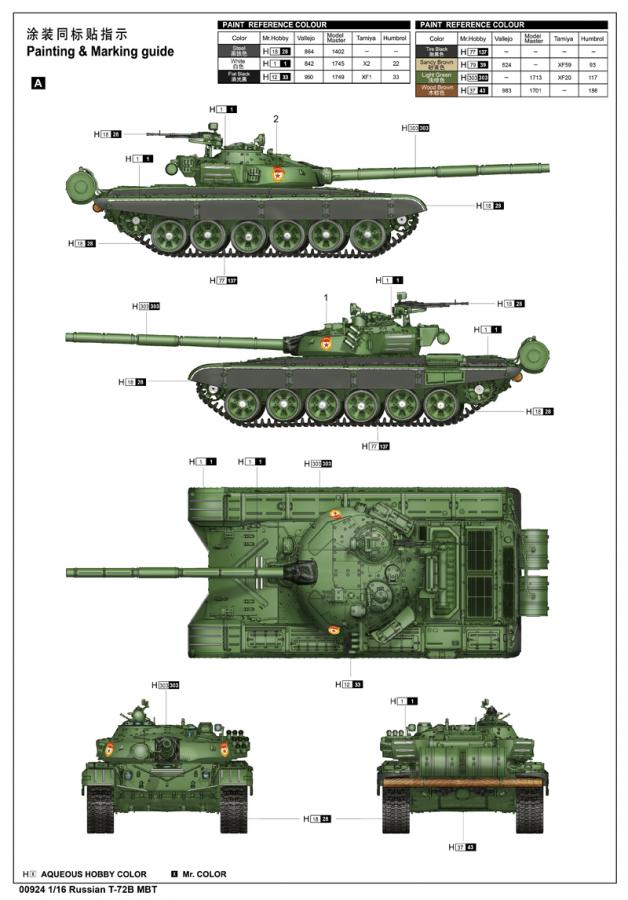 Trumpeter 1/16 Russian T-72B MBT