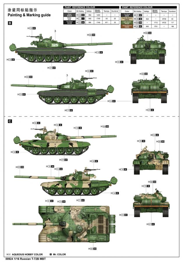 Trumpeter 1/16 Russian T-72B MBT