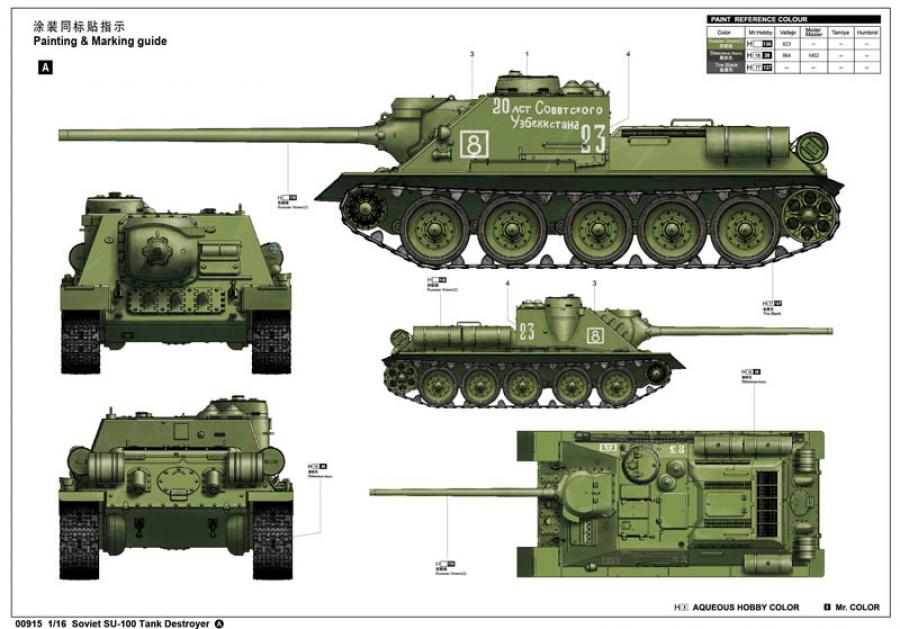 Trumpeter 1/16 Soviet SU-100 Tank Destroyer