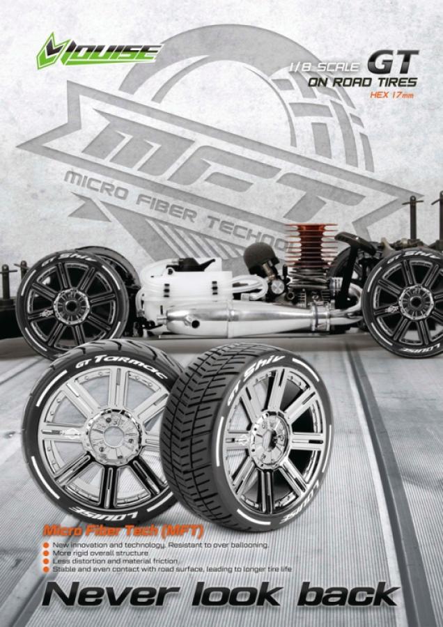 Tires & Wheels GT-TARMAC 1/8 GT Soft (MFT) Black Chrome (2)