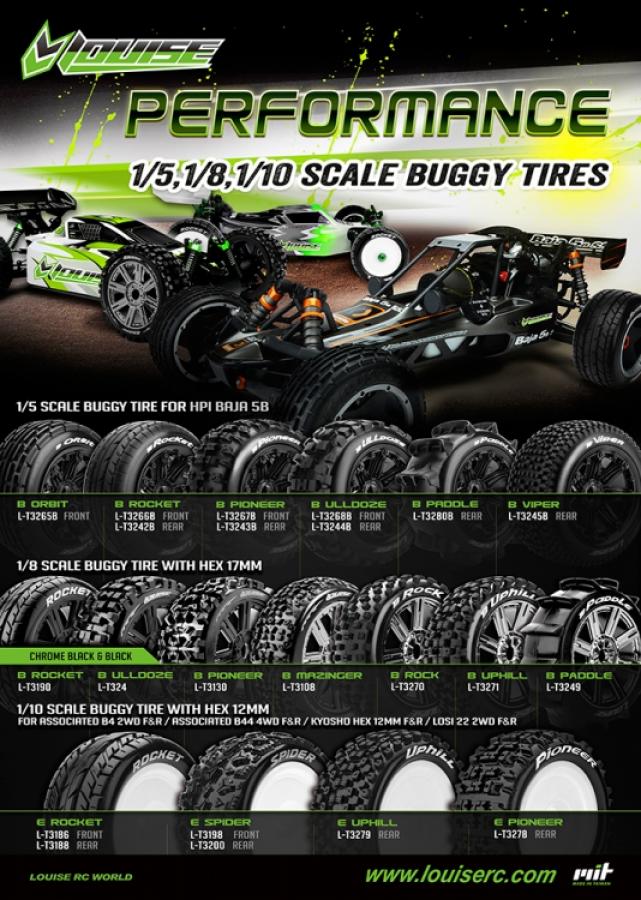 Tires & Wheels B-PIONEER LS Buggy Rear (24mm Hex) (2)
