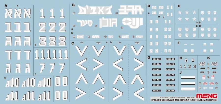 1:35 MERKAVA Mk.3D/BAZ Tactical Markings