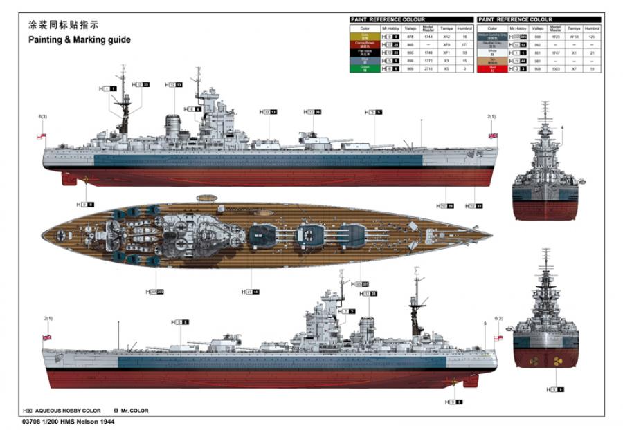 Trumpeter 1:200 HMS Nelson 1944