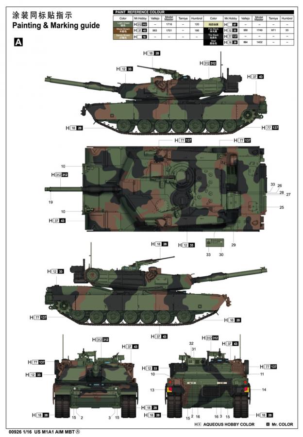 Trumpeter 1:16 US M1A1 AIM MBT