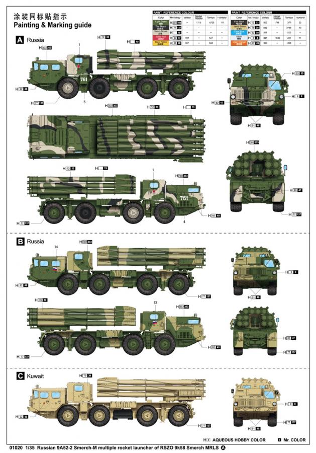 Trumpeter 1:35 Russian 9A52-2 Smerch-M