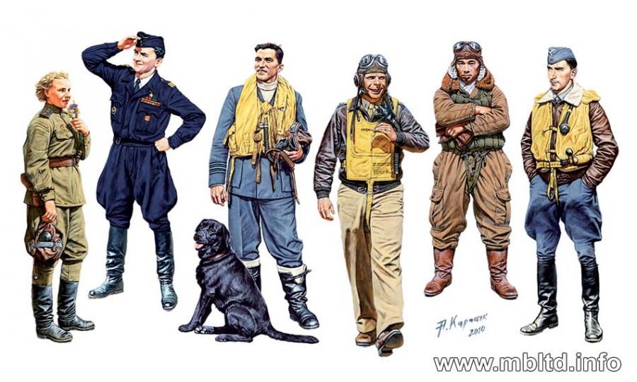 1:32 Famous WWII pilots set