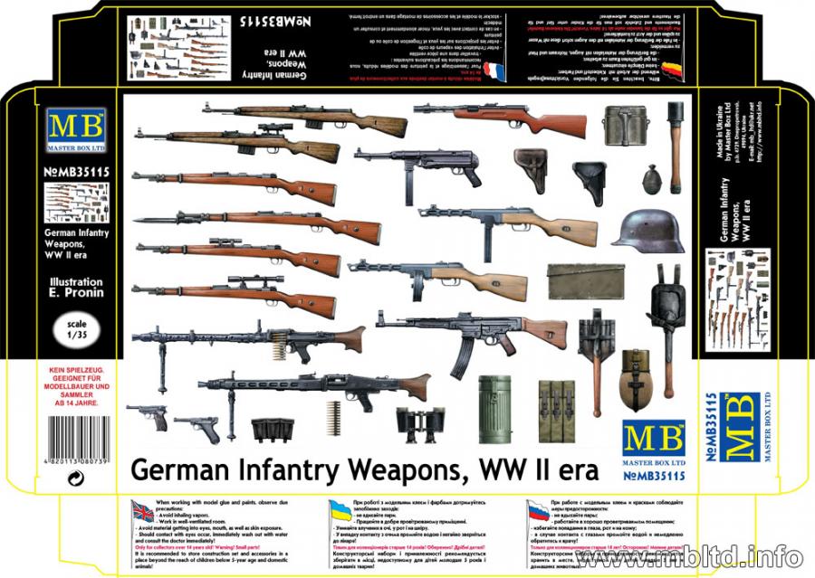 1:35 German infantry weapons, WWII