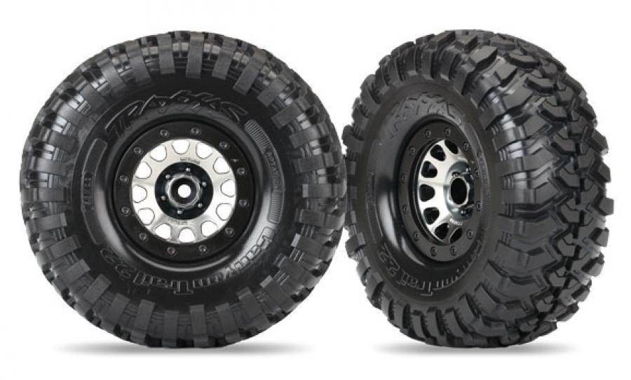 Traxxas Tires & Wheels Canyon Trail/Method 105 Black Chrome 2.2" (2) TRX8172