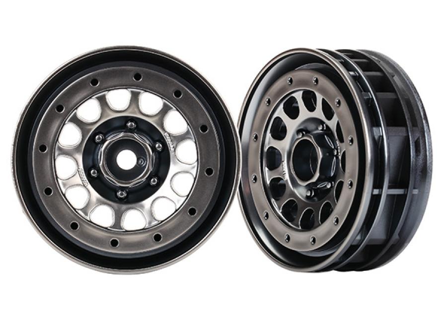 Traxxas Wheels Method 105 Black Chrome 1.9" SC (2) TRX8173