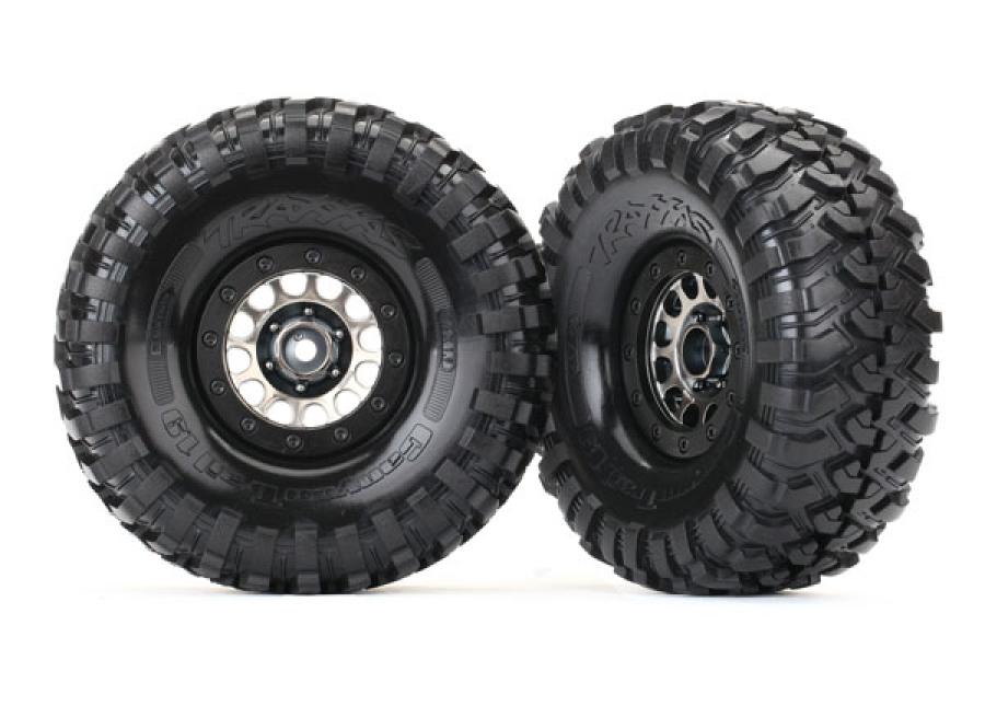 Traxxas Tires & Wheels Canyon Trail/Method 105 Black Chrome 1.9" (2) TRX8174