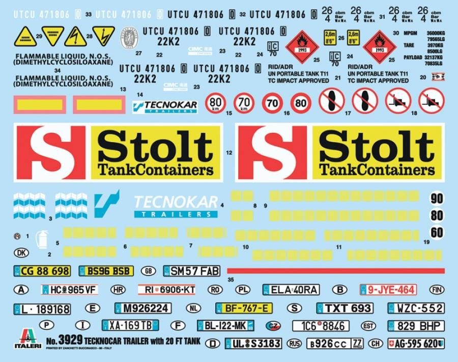 Italeri 1/24 TECNOKAR TRAILER WITH 20' TANK