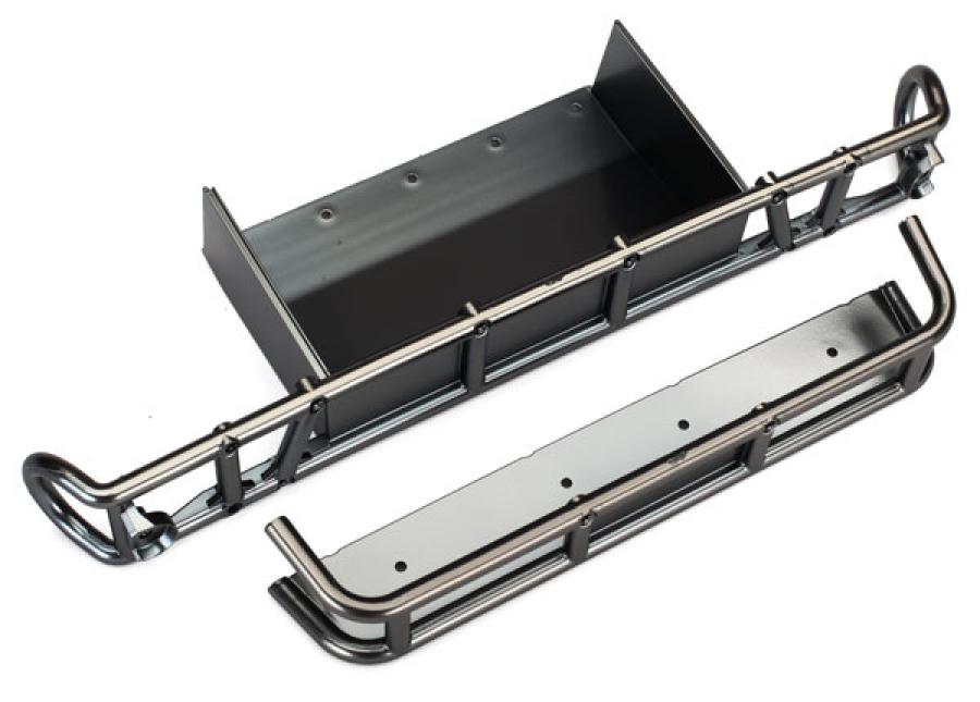 Traxxas Bumper Rear and Extension Satin Chrome TRX8536X