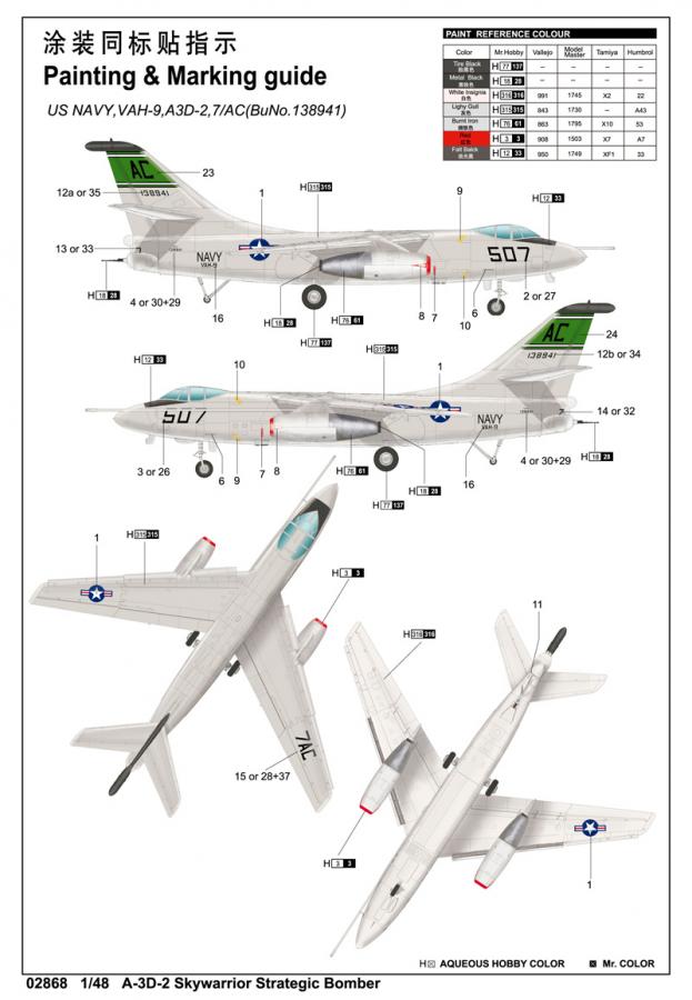 Trumpeter 1:48 A-3D-2 Skywarrior Strategic Bomber