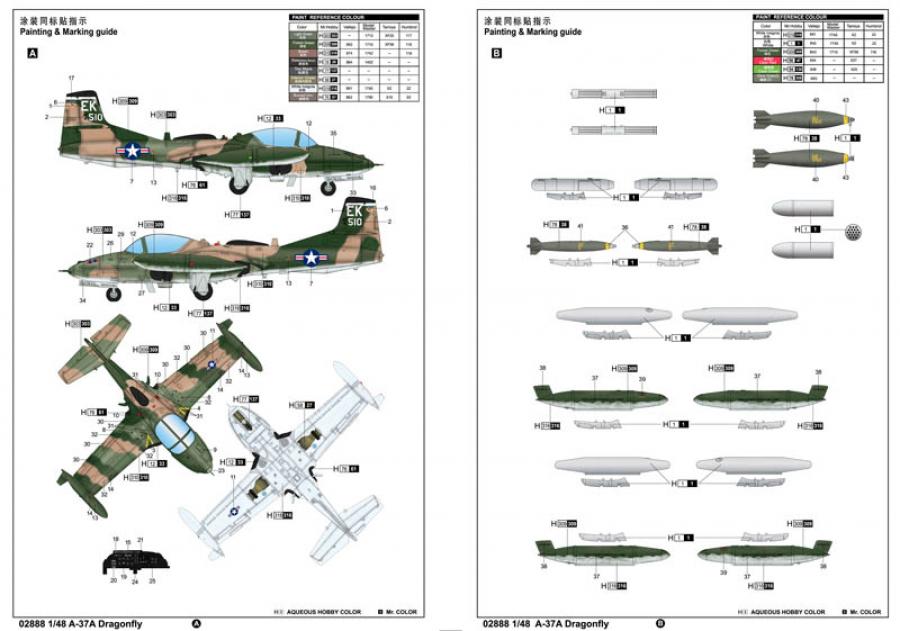 Trumpeter 1:48 US A-37A Dragonfly Light Ground-Attack Aircraft