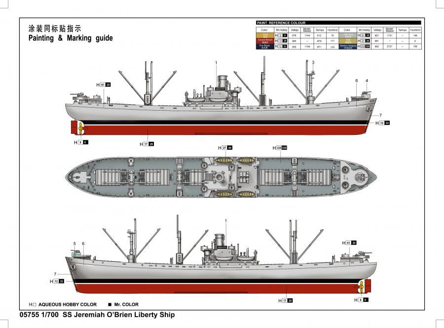 Trumpeter 1:700 SS Jeremiah O'Brien Liberty Ship