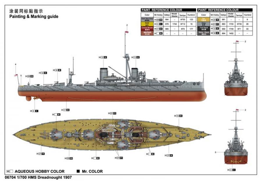 Trumpeter 1:700 HMS Dreadnought 1907