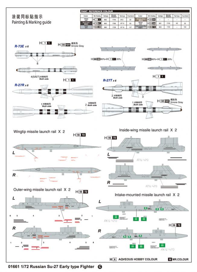 Trumpeter 1:72 Russian Su-27 Early type Fighter