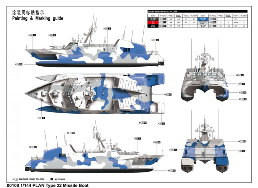 Trumpeter 1:144 PLA Navy Type 22 Missile Boat