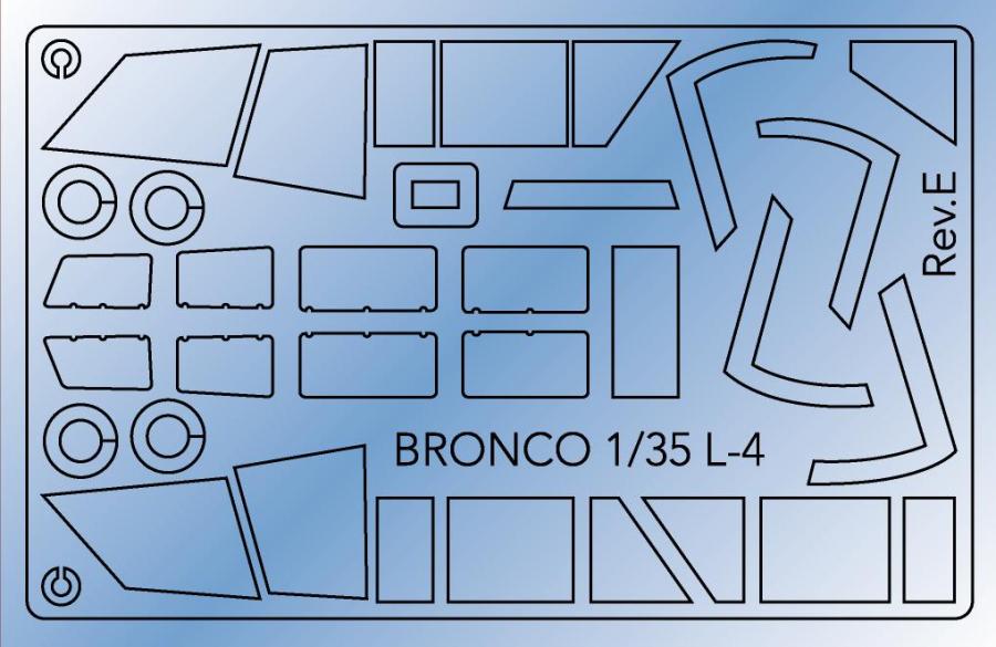 1:35 Piper L4H canopy masking Sheet