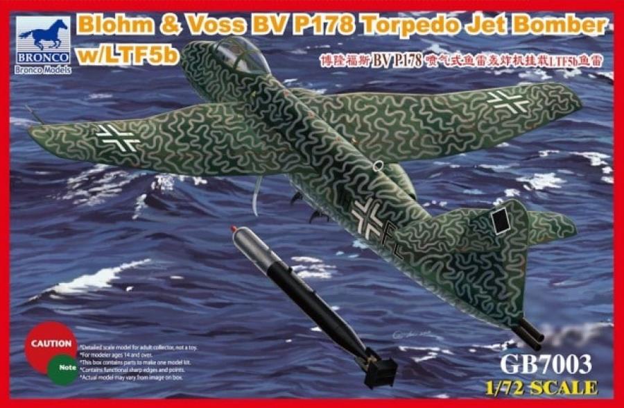 1:72 Blohm & Voss BV P178 Torpedo Jet Bomber w/LTF5b Torpedo