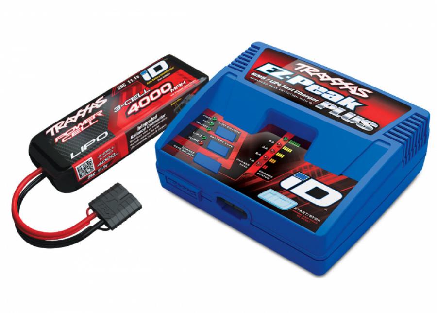 Laturi Traxxas Charger EZ-Peak Plus 4A and 3S 4000mAh Battery Combo TRX2994G