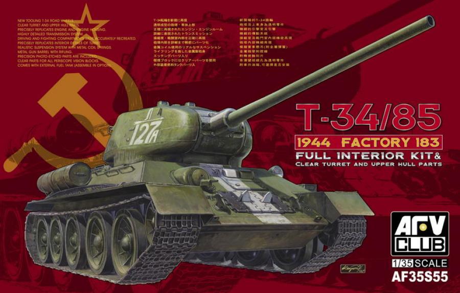 1:35 T-34/85 1944 Factory 183 with transparent parts
