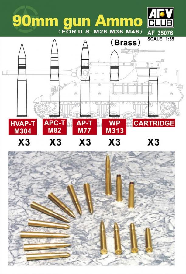 1:35 90 mm AMMO TD M-36/M-46/M-26 (BRASS)