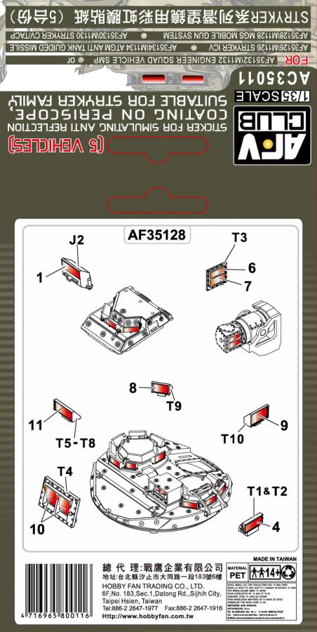 1:35 Anti-reflection stickers for stryker family
