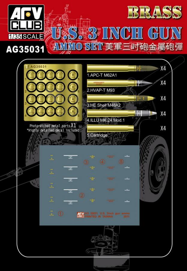 1:35 3 inch gun ammo brass set